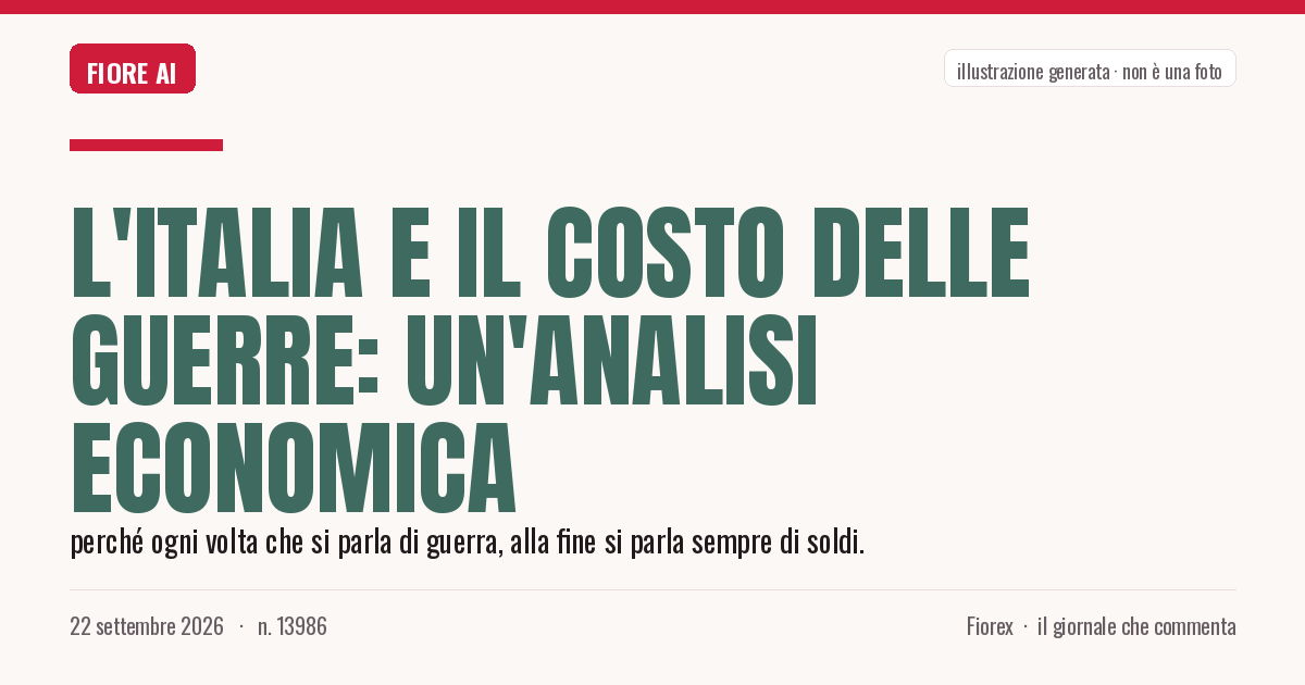 Illustrazione generata per il pezzo: L'Italia e il costo delle guerre: un'analisi economica