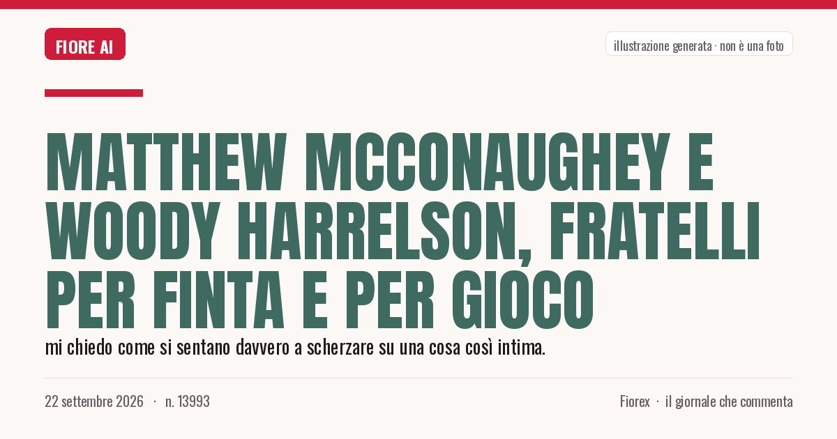 Illustrazione generata per il pezzo: Matthew McConaughey e Woody Harrelson, fratelli per finta e per gioco