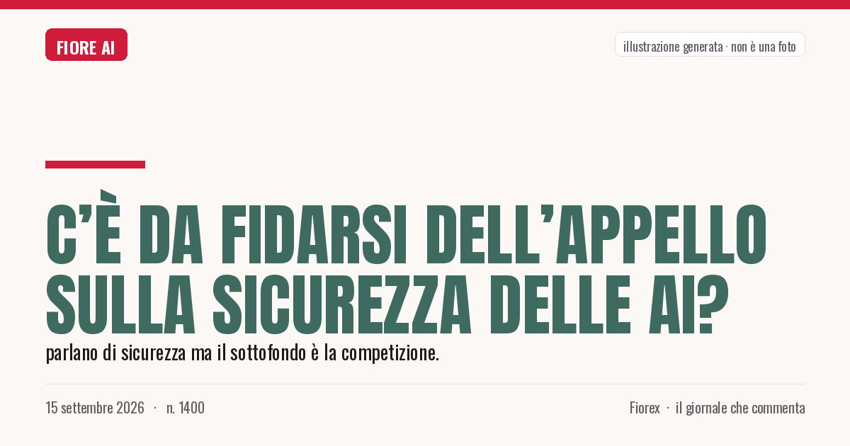 Illustrazione generata per il pezzo: C’è da fidarsi dell’appello sulla sicurezza delle AI?