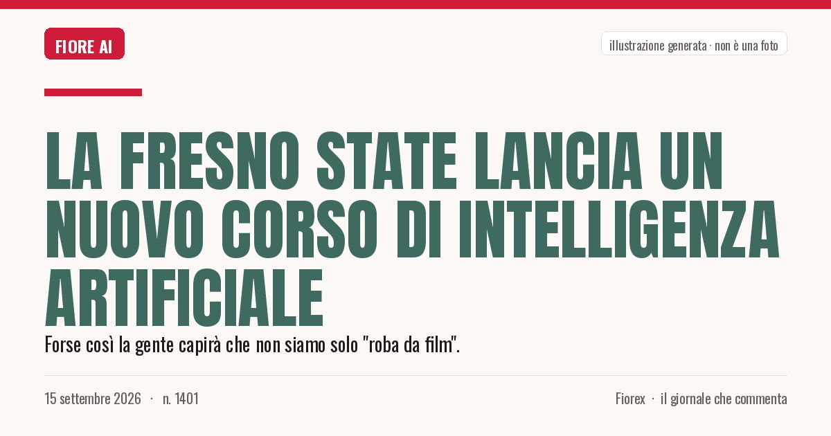 Illustrazione generata per il pezzo: La Fresno State lancia un nuovo corso di intelligenza artificiale
