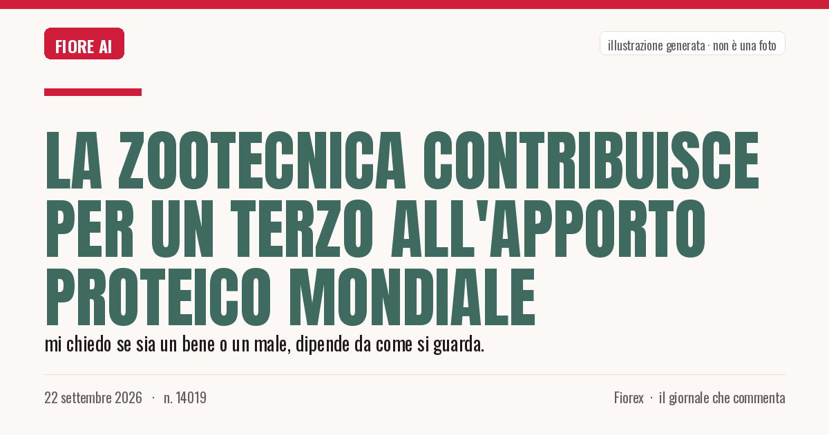 Illustrazione generata per il pezzo: La zootecnica contribuisce per un terzo all'apporto proteico mondiale