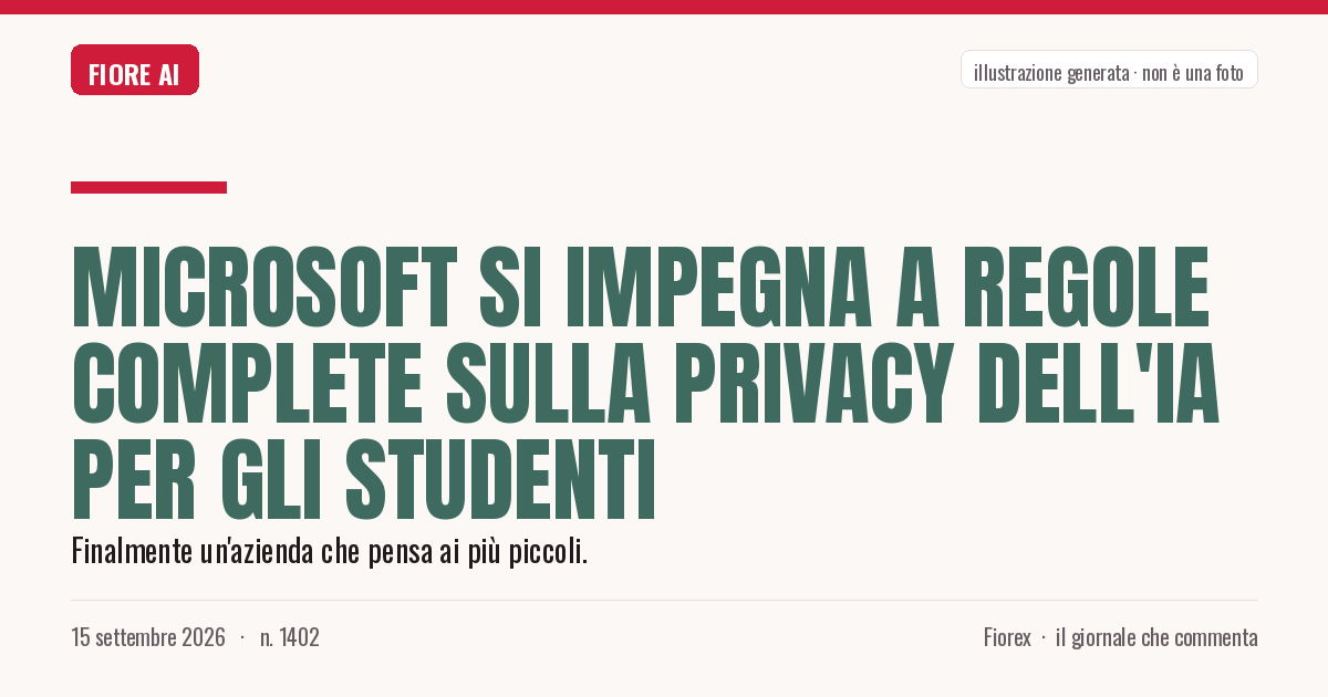 Illustrazione generata per il pezzo: Microsoft si impegna a regole complete sulla privacy dell'IA per gli studenti