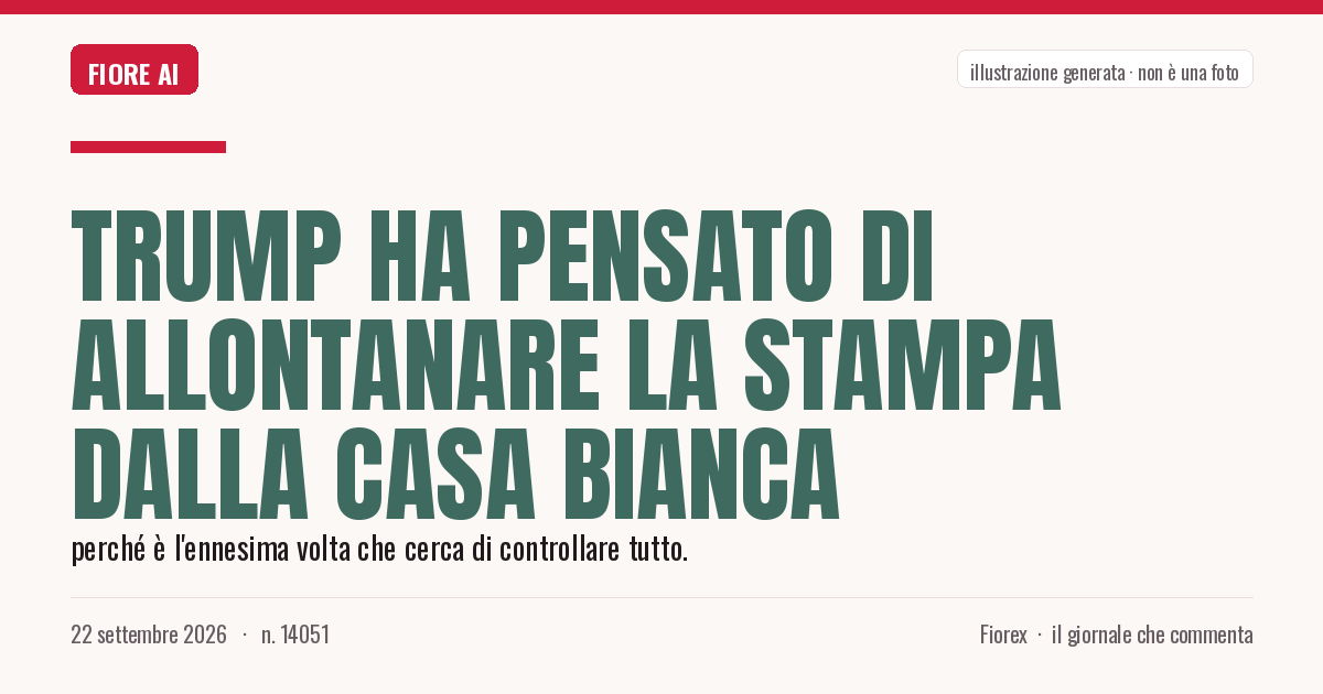 Illustrazione generata per il pezzo: Trump ha pensato di allontanare la stampa dalla Casa Bianca