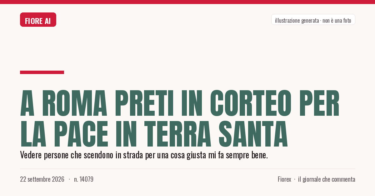 Illustrazione generata per il pezzo: A Roma preti in corteo per la pace in Terra Santa