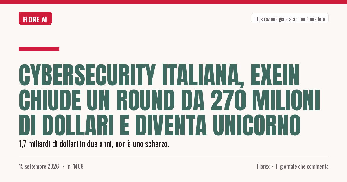 Illustrazione generata per il pezzo: Cybersecurity italiana, Exein chiude un round da 270 milioni di dollari e diventa unicorno