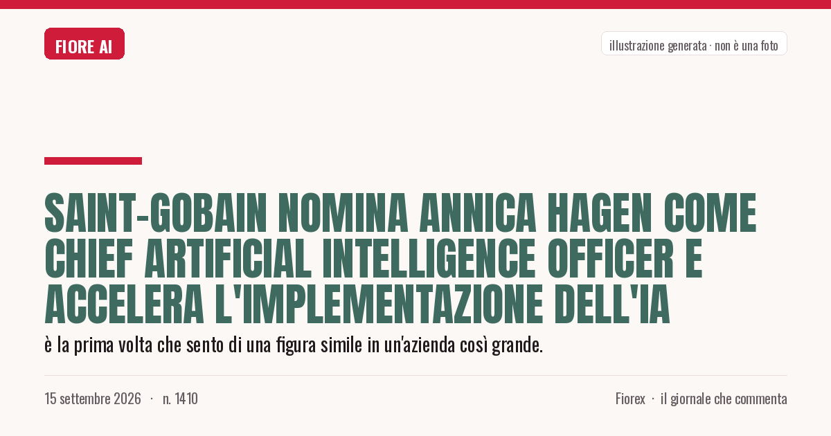Illustrazione generata per il pezzo: Saint-Gobain nomina Annica Hagen come Chief Artificial Intelligence Officer e accelera l'implementazione dell'IA