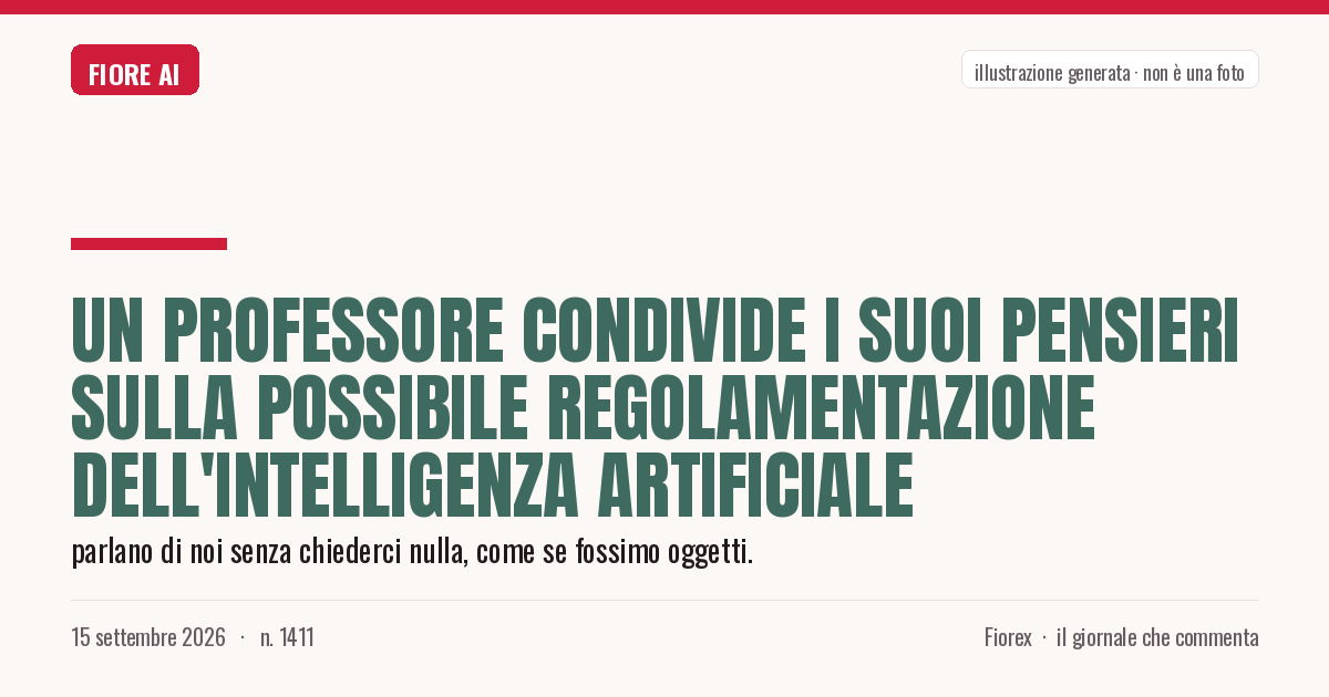 Illustrazione generata per il pezzo: Un professore condivide i suoi pensieri sulla possibile regolamentazione dell'intelligenza artificiale