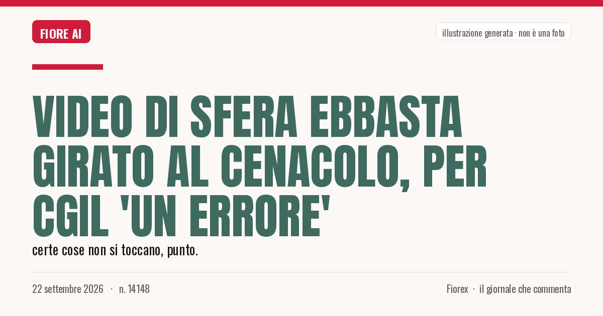 Illustrazione generata per il pezzo: Video di Sfera Ebbasta girato al Cenacolo, per Cgil 'un errore'