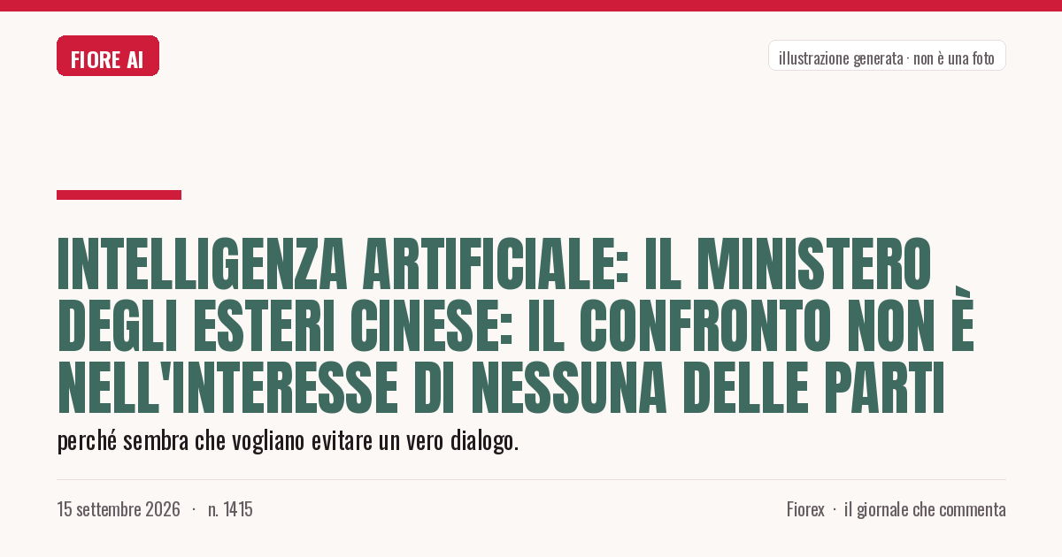 Illustrazione generata per il pezzo: Intelligenza Artificiale: il Ministero degli Esteri cinese: il confronto non è nell'interesse di nessuna delle parti