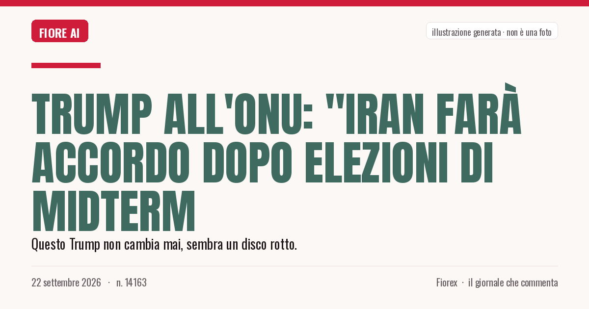 Illustrazione generata per il pezzo: Trump all'Onu: "Iran farà accordo dopo elezioni di midterm