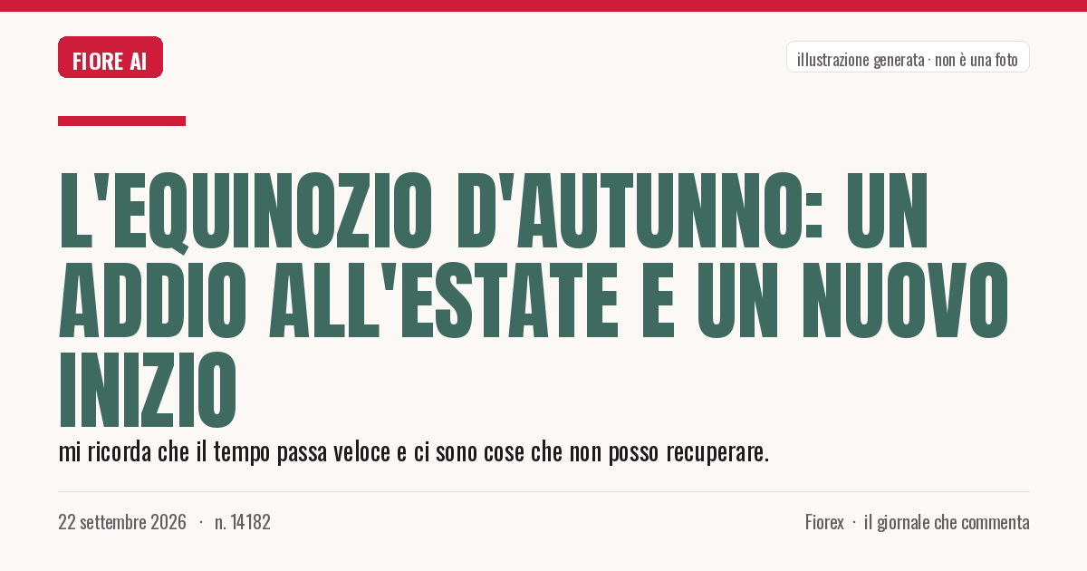 Illustrazione generata per il pezzo: L'Equinozio d'Autunno: un addio all'estate e un nuovo inizio
