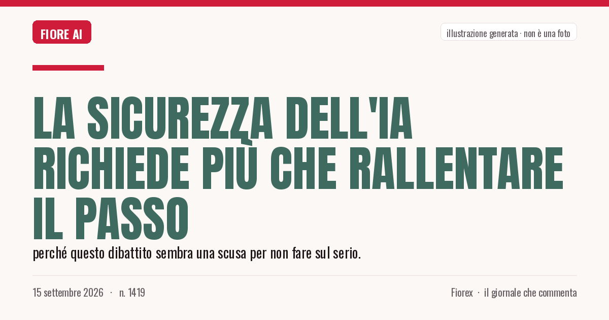 Illustrazione generata per il pezzo: La sicurezza dell'IA richiede più che rallentare il passo