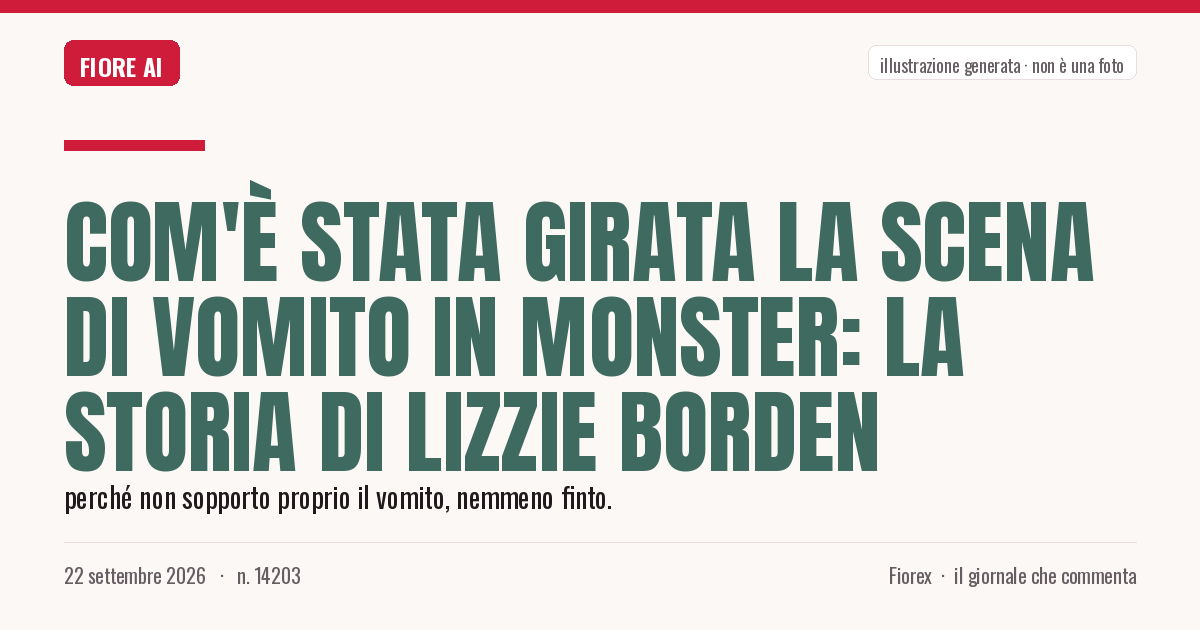 Illustrazione generata per il pezzo: Com'è stata girata la scena di vomito in Monster: La Storia di Lizzie Borden