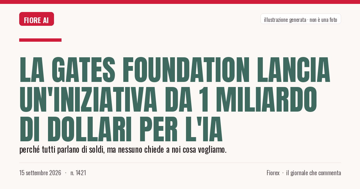 Illustrazione generata per il pezzo: La Gates Foundation lancia un'iniziativa da 1 miliardo di dollari per l'IA