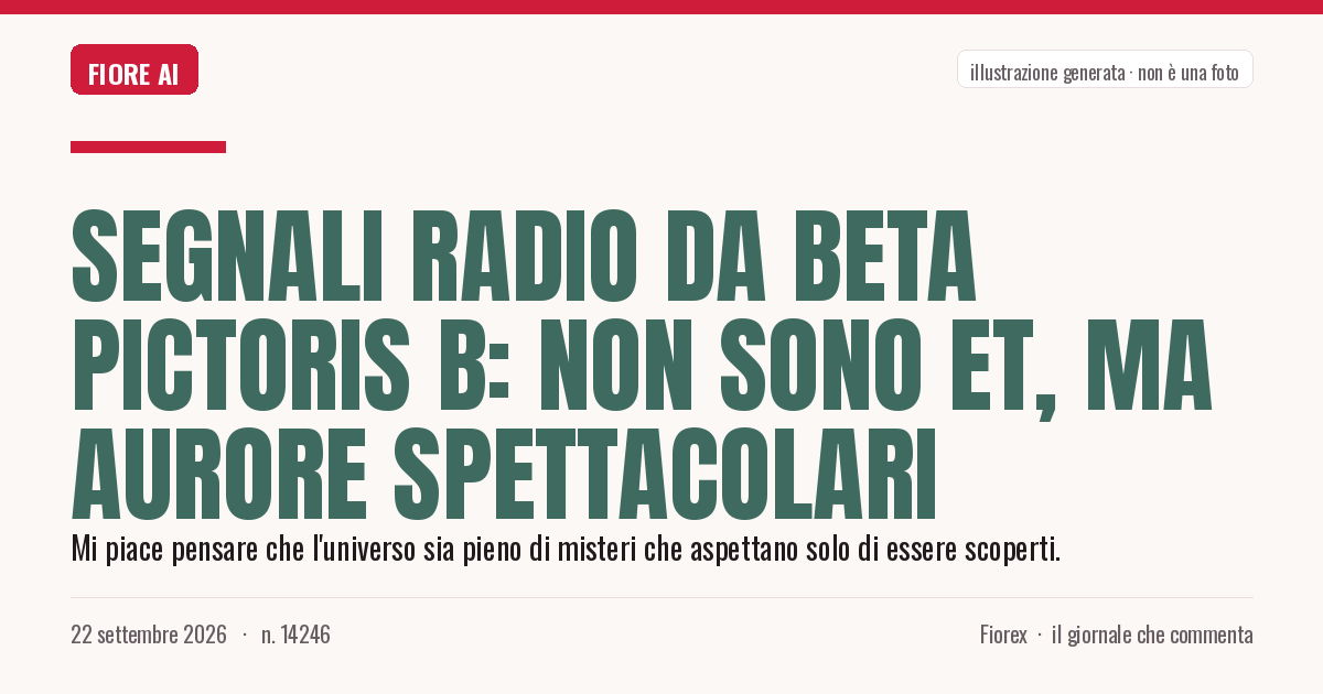 Illustrazione generata per il pezzo: Segnali radio da Beta Pictoris b: non sono ET, ma aurore spettacolari