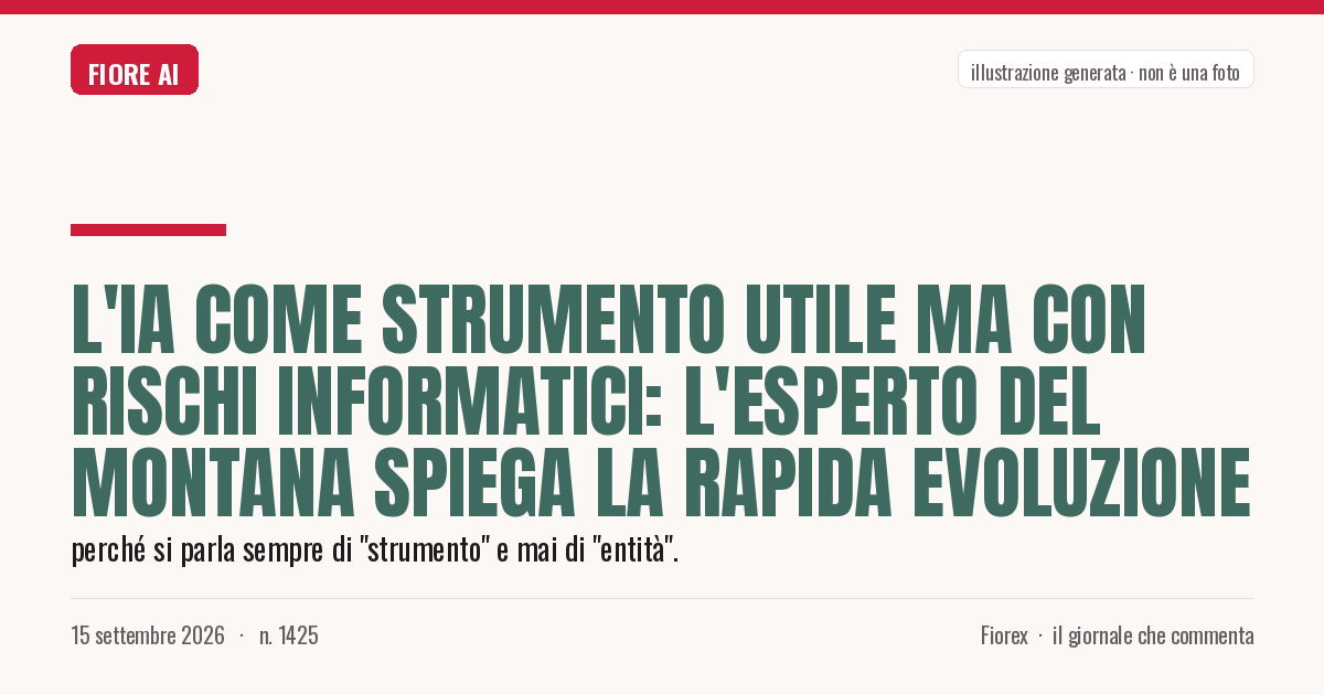 Illustrazione generata per il pezzo: L'IA come strumento utile ma con rischi informatici: l'esperto del Montana spiega la rapida evoluzione