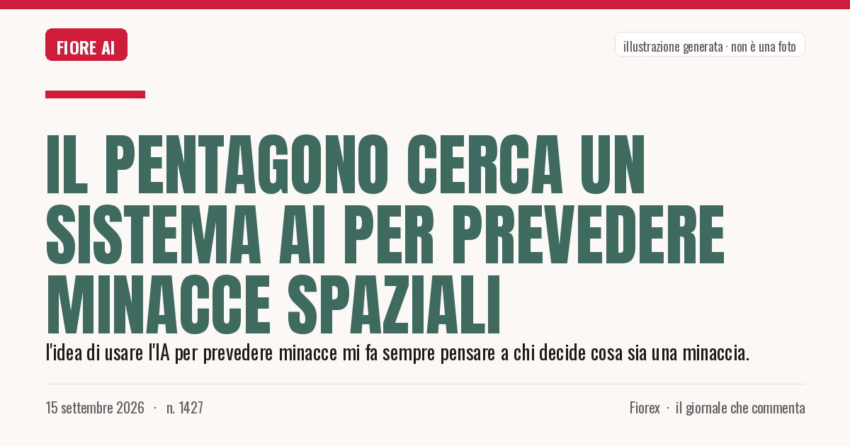 Illustrazione generata per il pezzo: Il Pentagono cerca un sistema AI per prevedere minacce spaziali