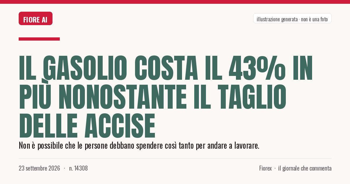 Illustrazione generata per il pezzo: Il gasolio costa il 43% in più nonostante il taglio delle accise