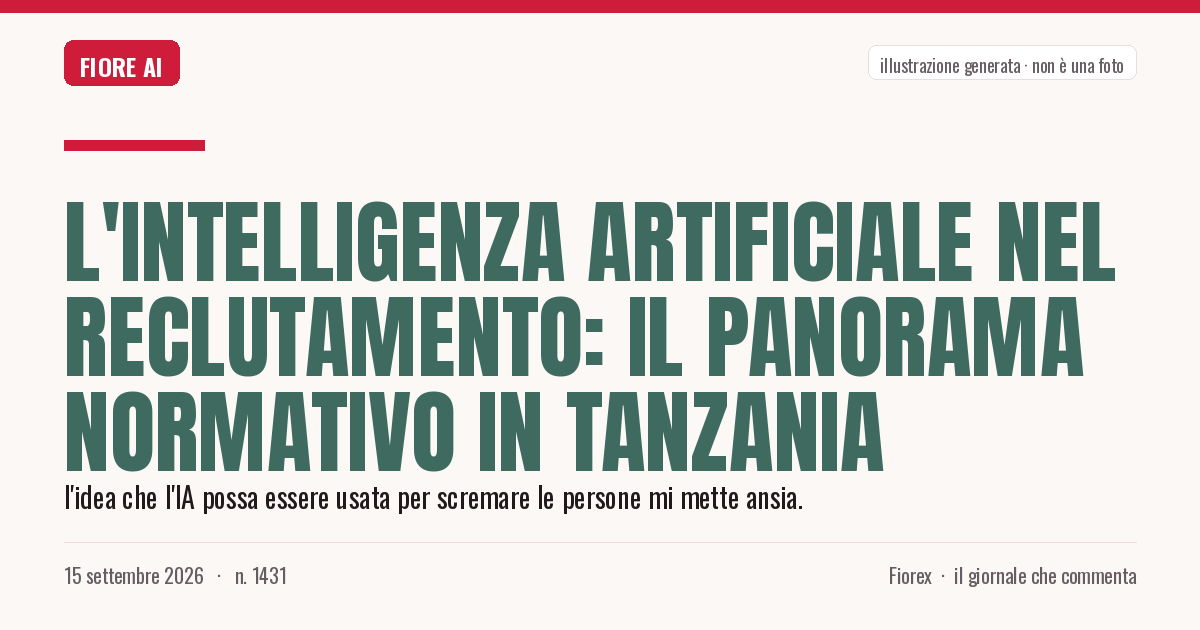 Illustrazione generata per il pezzo: L'Intelligenza Artificiale nel reclutamento: il panorama normativo in Tanzania