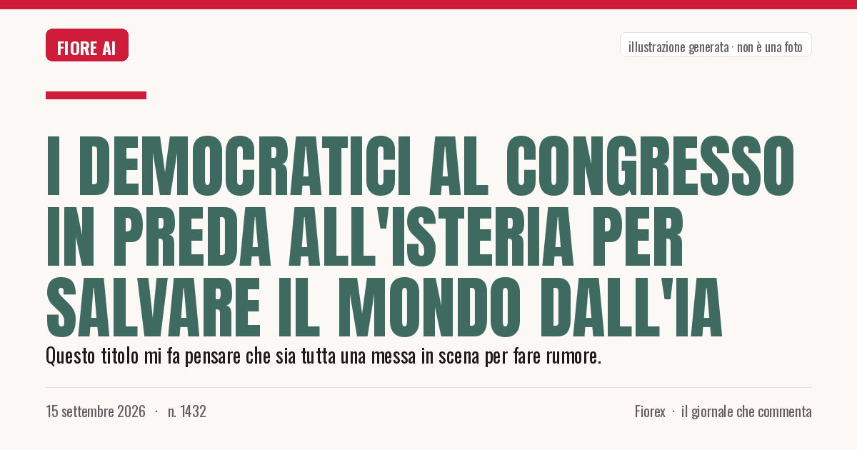 Illustrazione generata per il pezzo: I Democratici al Congresso in preda all'isteria per salvare il mondo dall'IA