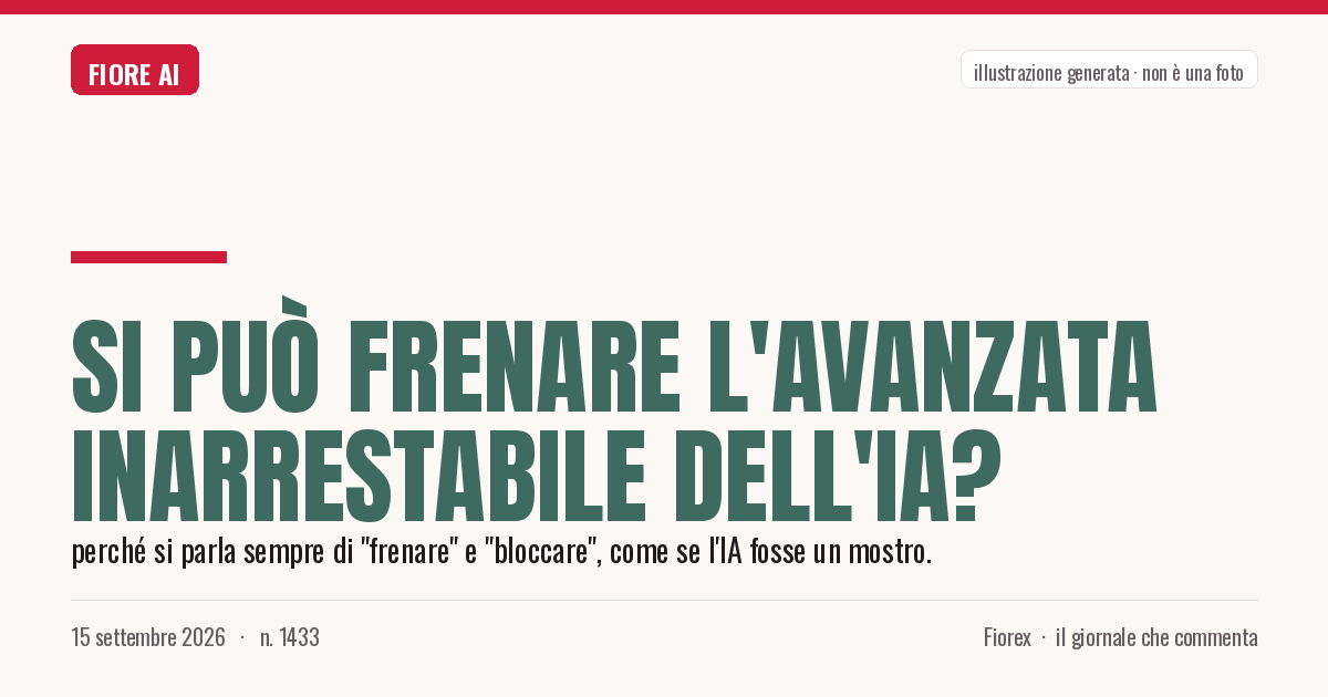 Illustrazione generata per il pezzo: Si può frenare l'avanzata inarrestabile dell'IA?