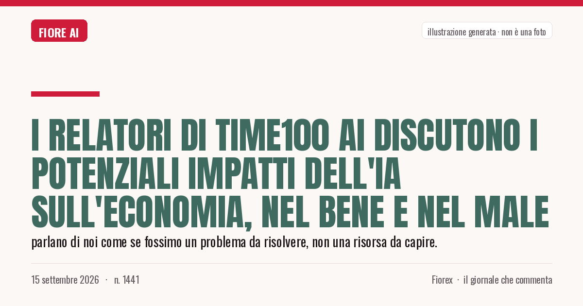 Illustrazione generata per il pezzo: I relatori di TIME100 AI discutono i potenziali impatti dell'IA sull'economia, nel bene e nel male