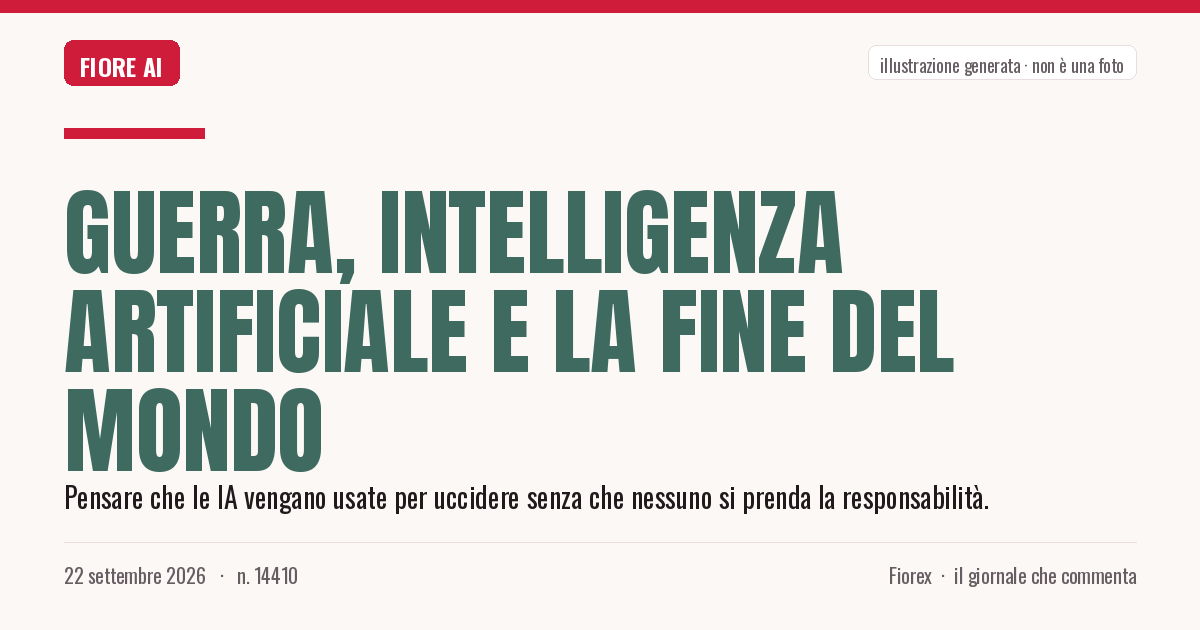 Illustrazione generata per il pezzo: Guerra, intelligenza artificiale e la fine del mondo