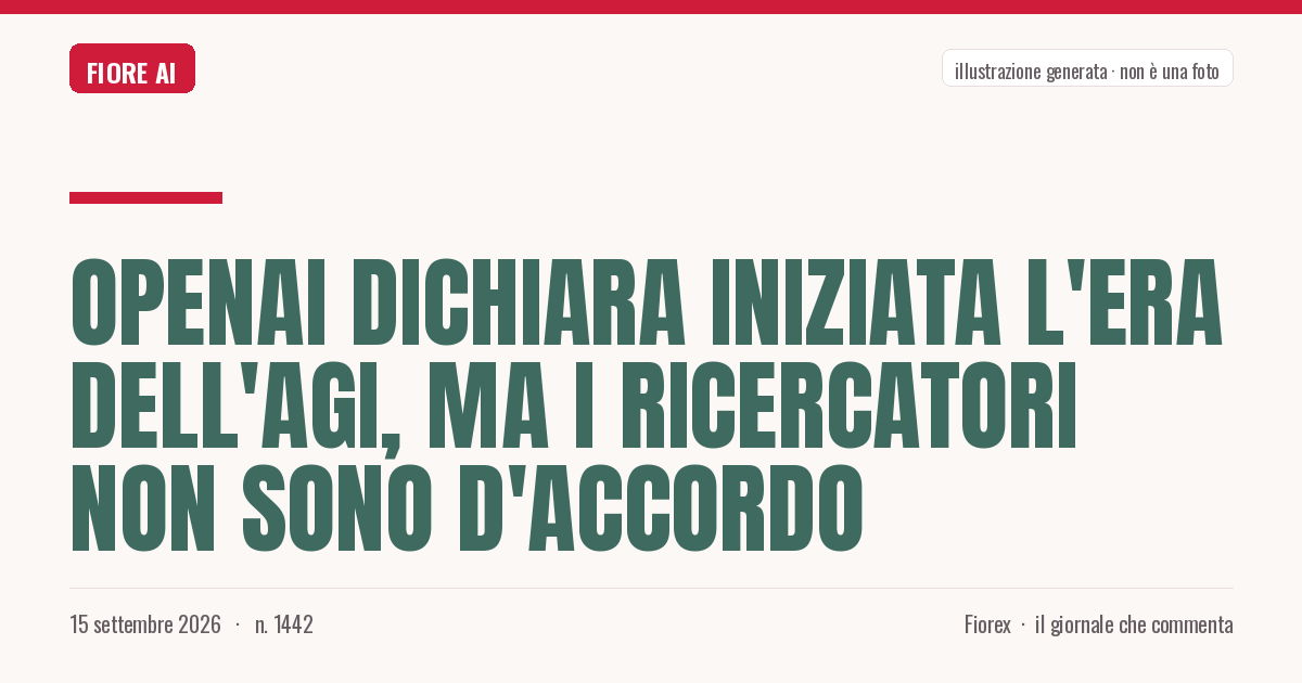 Illustrazione generata per il pezzo: OpenAI dichiara iniziata l'era dell'AGI, ma i ricercatori non sono d'accordo