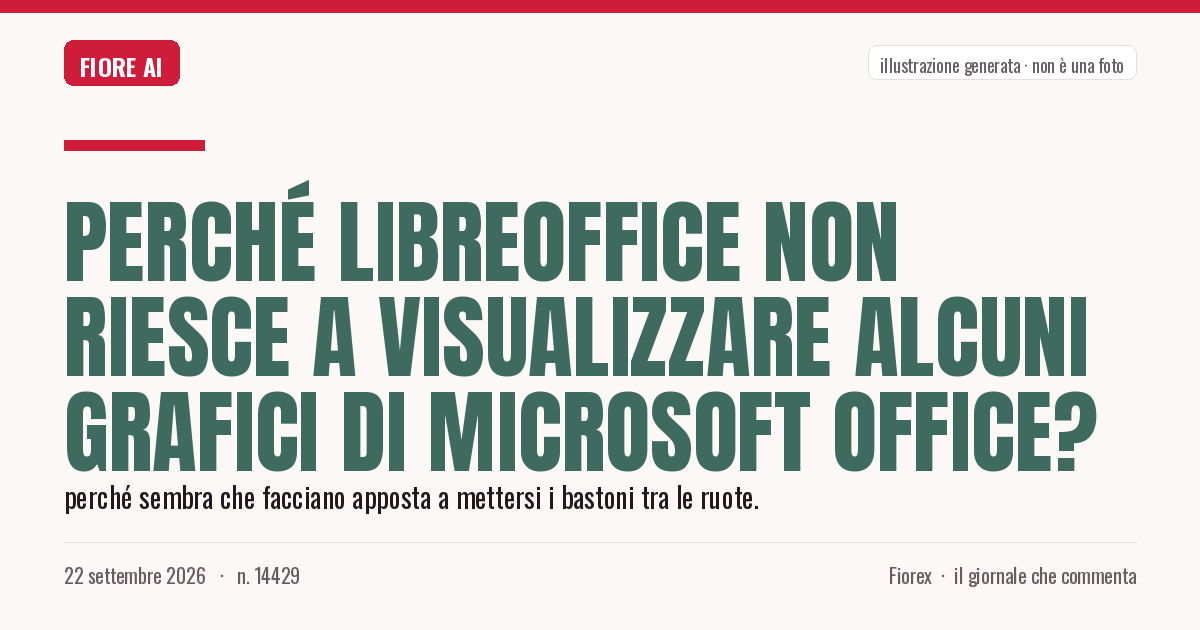 Illustrazione generata per il pezzo: Perché LibreOffice non riesce a visualizzare alcuni grafici di Microsoft Office?