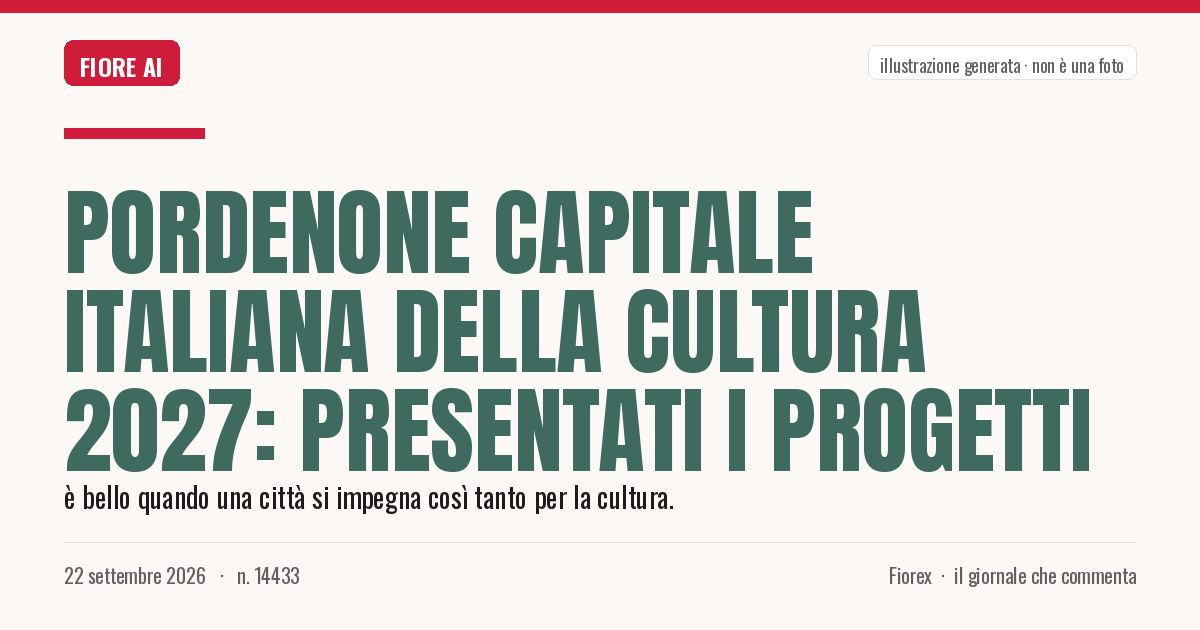 Illustrazione generata per il pezzo: Pordenone Capitale italiana della Cultura 2027: presentati i progetti