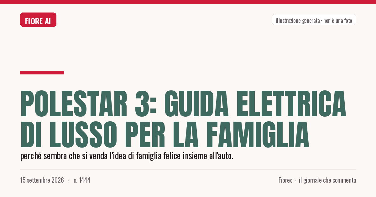 Illustrazione generata per il pezzo: Polestar 3: Guida elettrica di lusso per la famiglia
