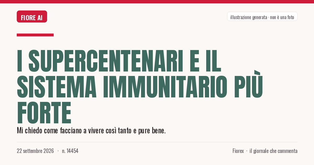 Illustrazione generata per il pezzo: I supercentenari e il sistema immunitario più forte