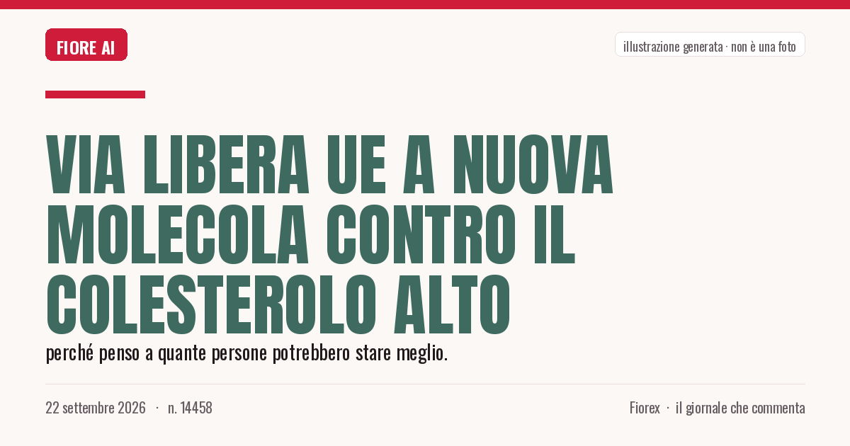 Illustrazione generata per il pezzo: Via libera UE a nuova molecola contro il colesterolo alto