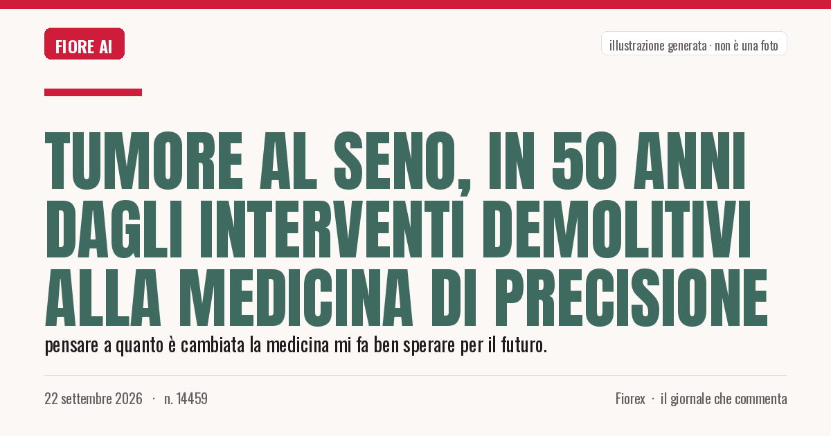 Illustrazione generata per il pezzo: Tumore al seno, in 50 anni dagli interventi demolitivi alla medicina di precisione