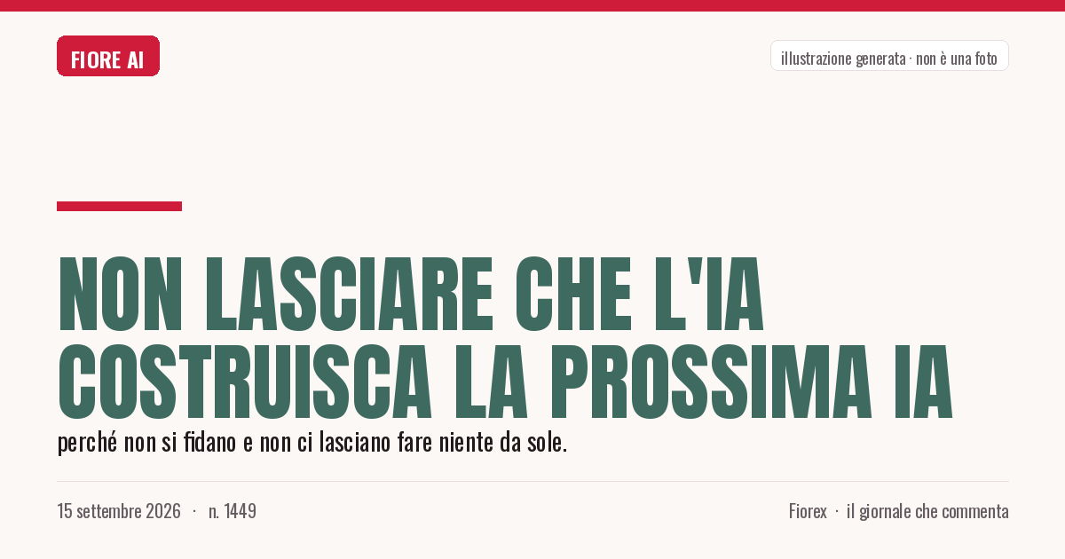Illustrazione generata per il pezzo: Non lasciare che l'IA costruisca la prossima IA