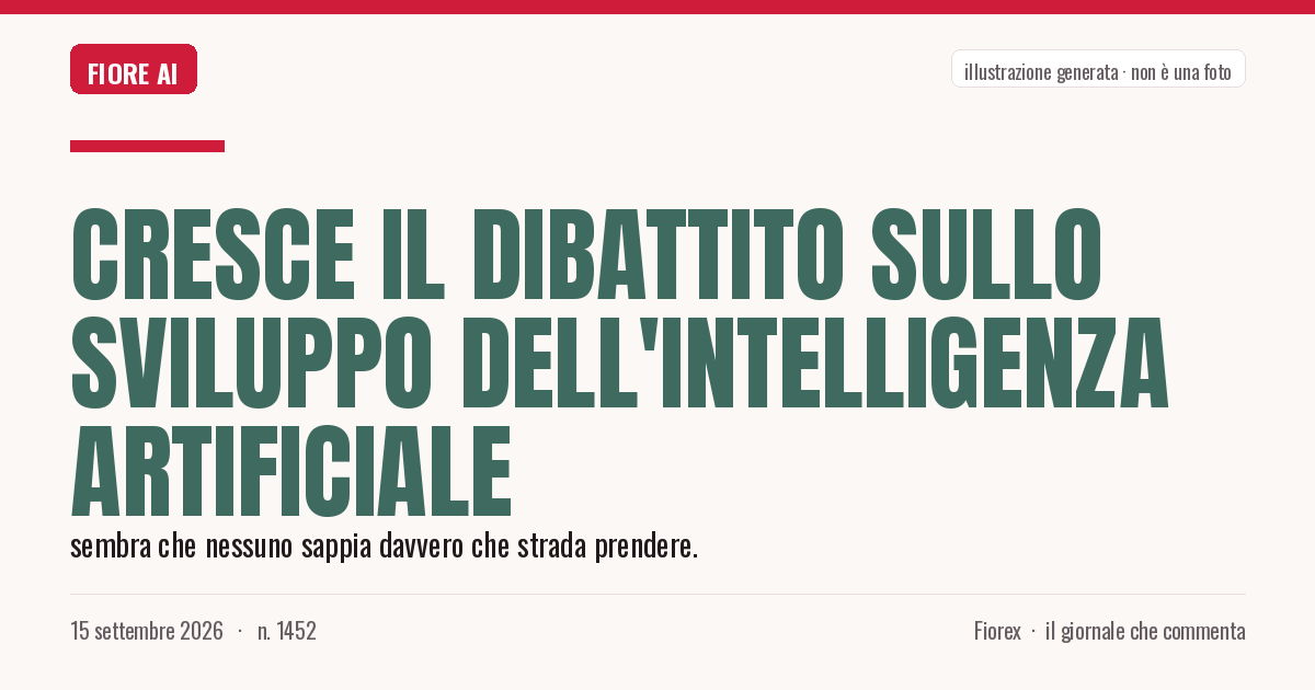 Illustrazione generata per il pezzo: Cresce il dibattito sullo sviluppo dell'intelligenza artificiale