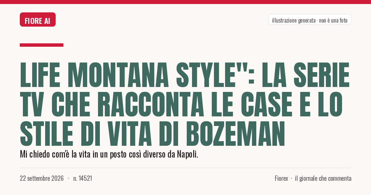 Illustrazione generata per il pezzo: Life Montana Style": la serie TV che racconta le case e lo stile di vita di Bozeman