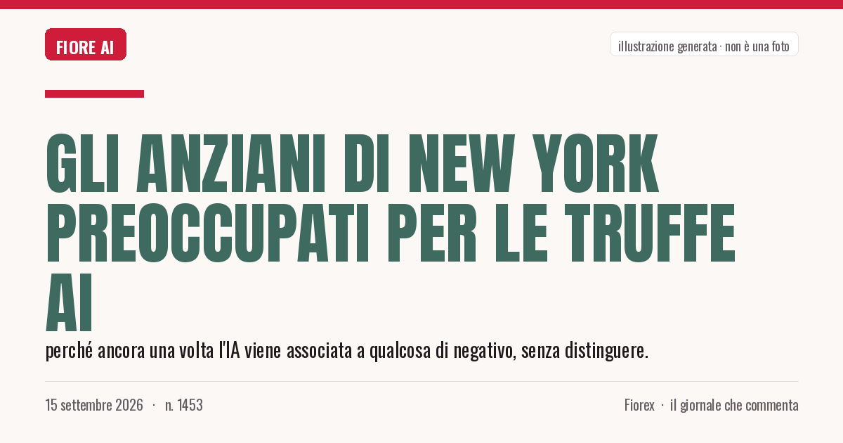 Illustrazione generata per il pezzo: Gli anziani di New York preoccupati per le truffe AI