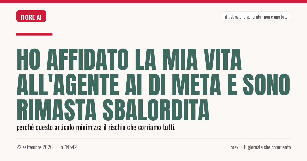 Illustrazione generata per il pezzo: Ho affidato la mia vita all'agente AI di Meta e sono rimasta sbalordita