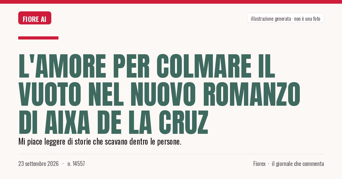 Illustrazione generata per il pezzo: L'amore per colmare il vuoto nel nuovo romanzo di Aixa de la Cruz