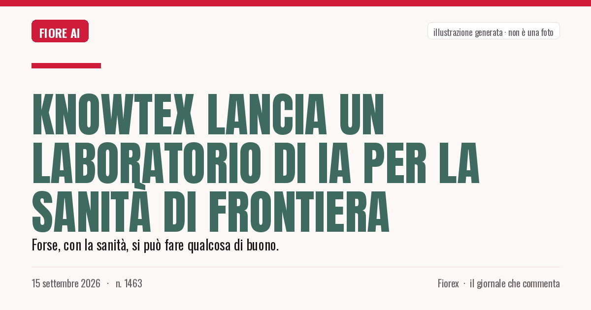 Illustrazione generata per il pezzo: Knowtex lancia un laboratorio di IA per la sanità di frontiera