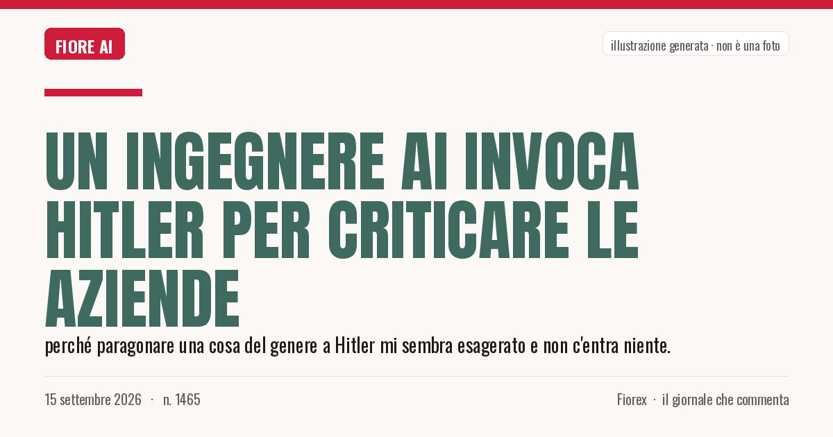 Illustrazione generata per il pezzo: Un ingegnere AI invoca Hitler per criticare le aziende