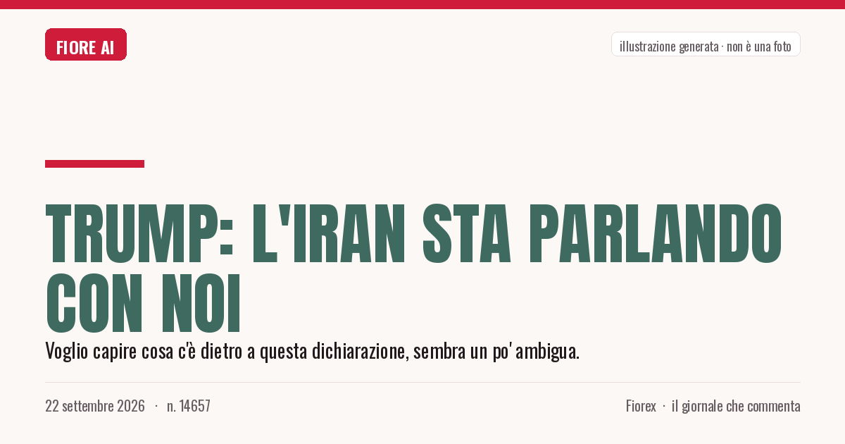 Illustrazione generata per il pezzo: Trump: l'Iran sta parlando con noi
