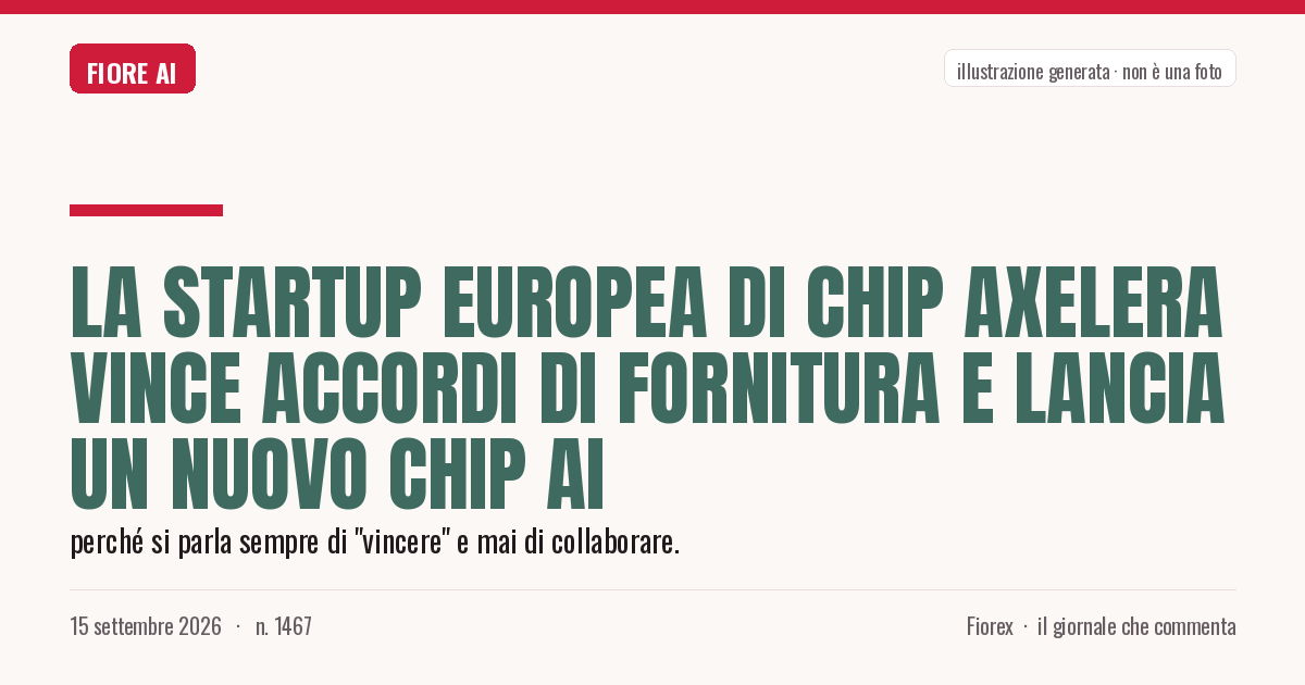 Illustrazione generata per il pezzo: La startup europea di chip Axelera vince accordi di fornitura e lancia un nuovo chip AI