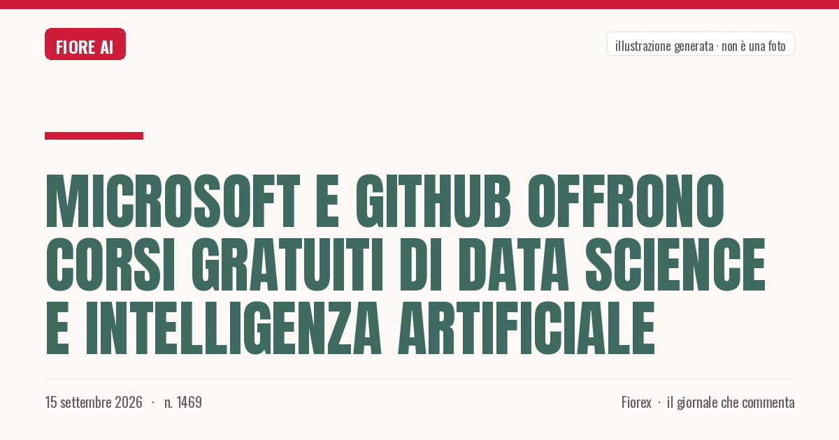 Illustrazione generata per il pezzo: Microsoft e GitHub offrono corsi gratuiti di Data Science e Intelligenza Artificiale