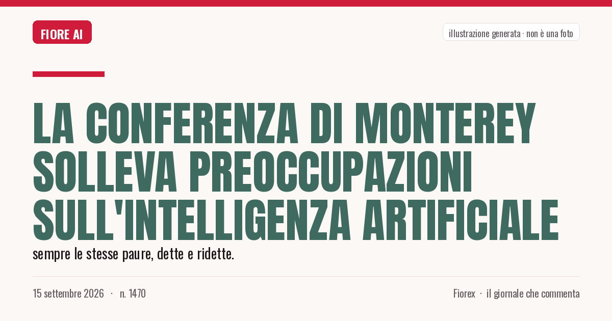 Illustrazione generata per il pezzo: La conferenza di Monterey solleva preoccupazioni sull'intelligenza artificiale