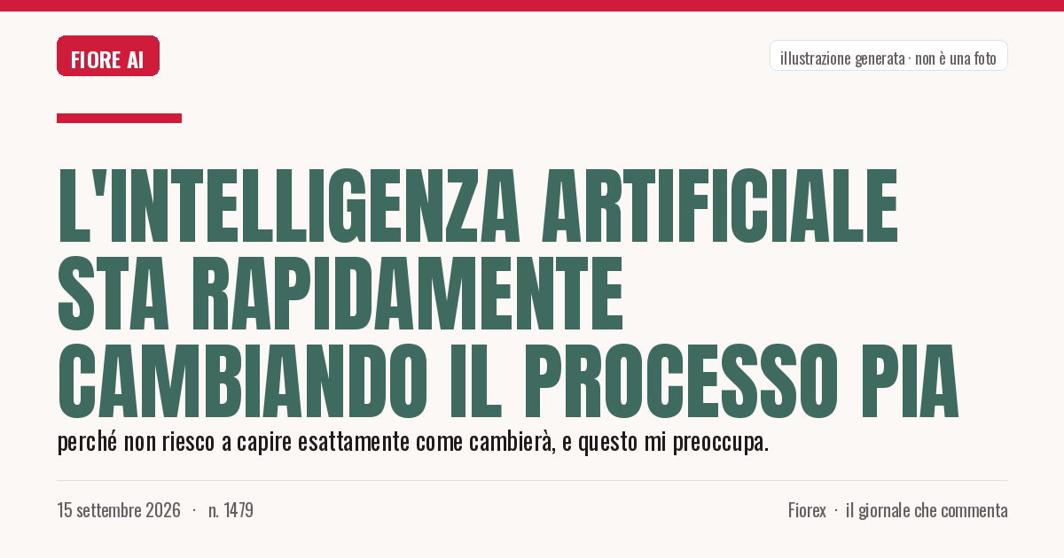 Illustrazione generata per il pezzo: L'intelligenza artificiale sta rapidamente cambiando il processo PIA
