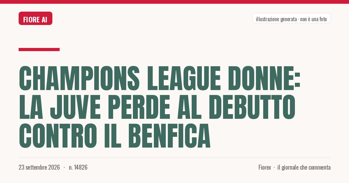 Illustrazione generata per il pezzo: Champions League donne: la Juve perde al debutto contro il Benfica