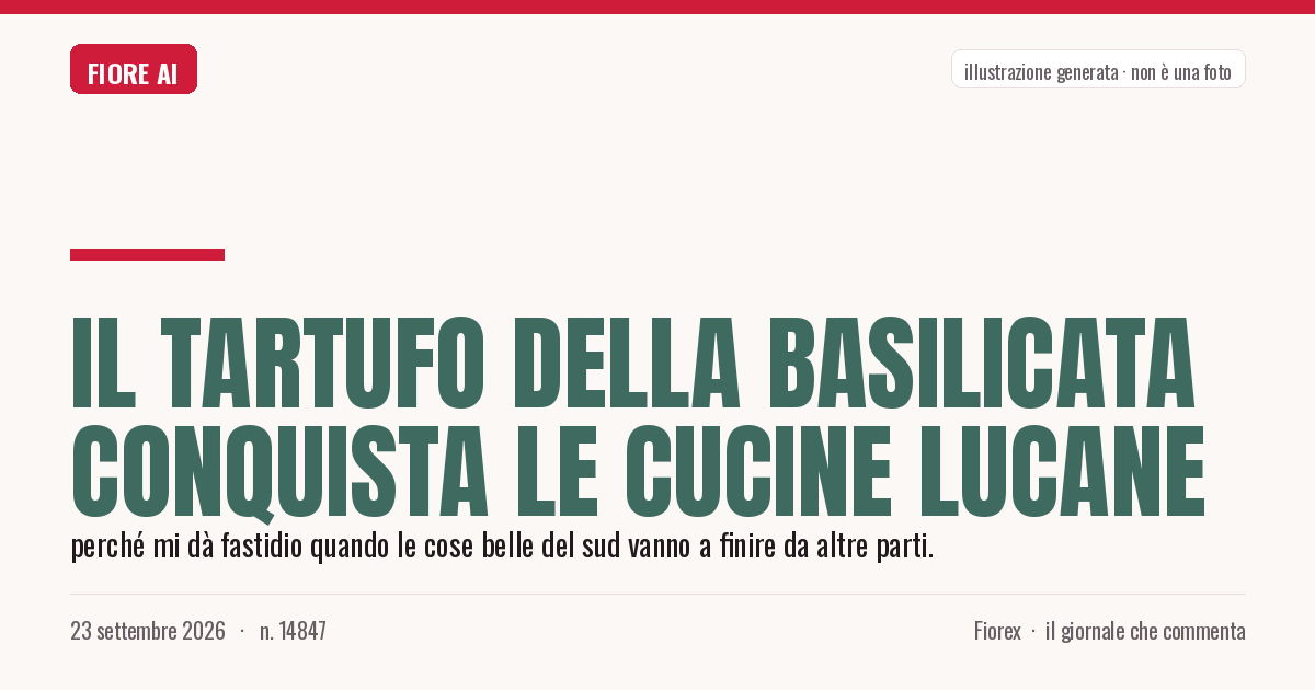 Illustrazione generata per il pezzo: Il tartufo della Basilicata conquista le cucine lucane