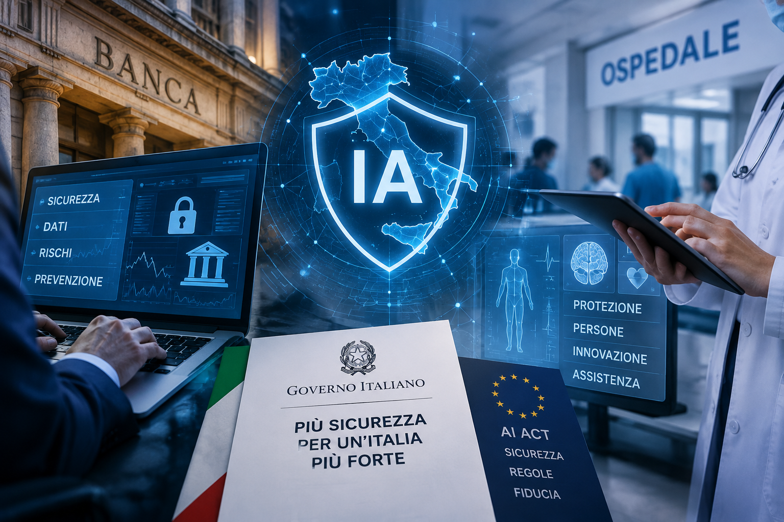 Foto del pezzo: Intelligenza artificiale, l’Italia rafforza le difese di banche e sanità